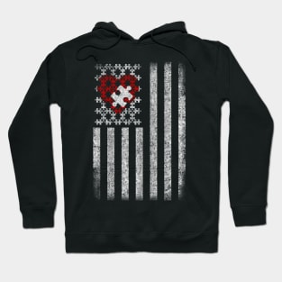 Autism American Flag He Puzzle Pieces Hoodie